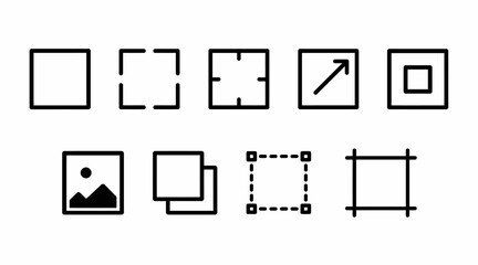 Obraz premium Graphic design layout and image frame tool icons.