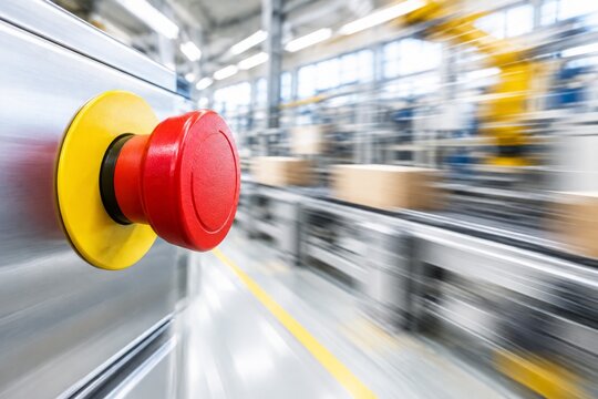 Emergency Stop Button in Motion Blur