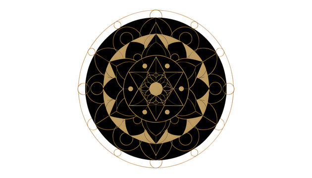 Luxury sacred geometry mandala isolated on transparent background