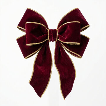 Velvet bow with gold trim