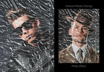 Plastic Overlay Photo Effect Mockup