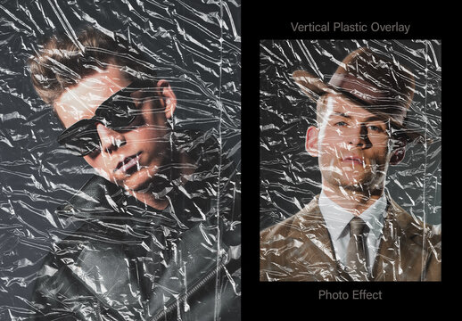 Plastic Overlay Photo Effect Mockup
