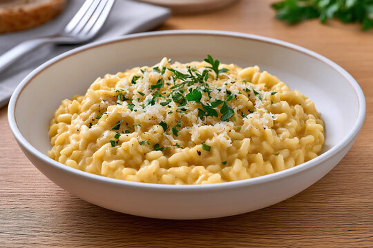 Cheese risoto in dish on the table