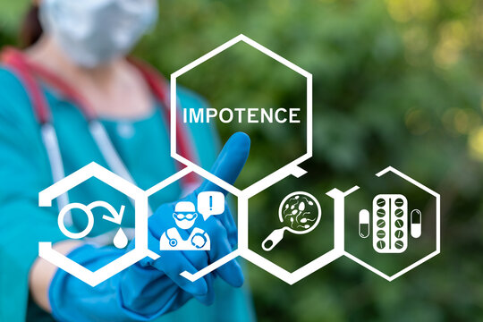 Concept of impotence. Medical disease erectile disfunction.