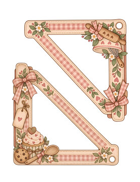 Notebook decorations, Sweet Craft Corner: A charming, hand-drawn graphic element featuring baking-themed decorative accents like a rolling pin, cupcake, and cookie 