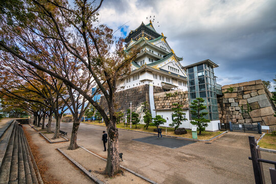 Osaka Castle in autumn. Japan