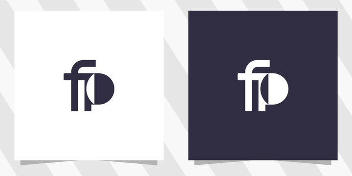 letter fp pf logo design 