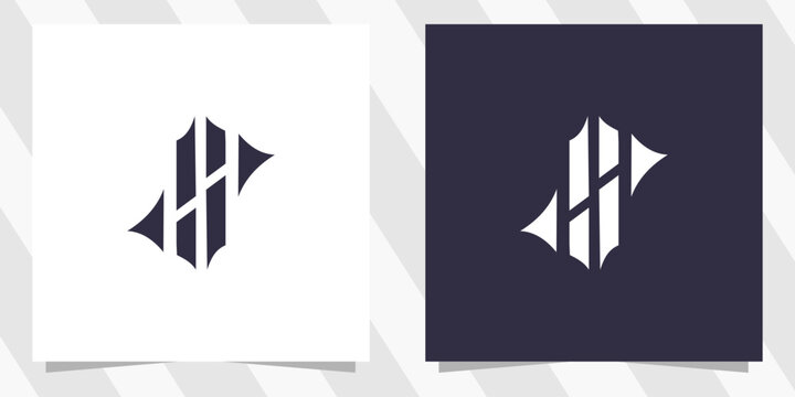 letter hh logo design vector