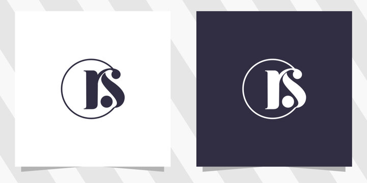 letter rs sr logo design vector