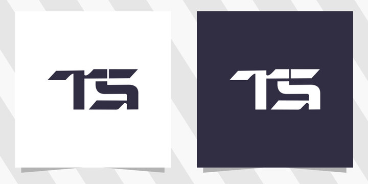letter ts st logo design 