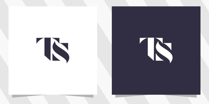 letter ts st logo design 