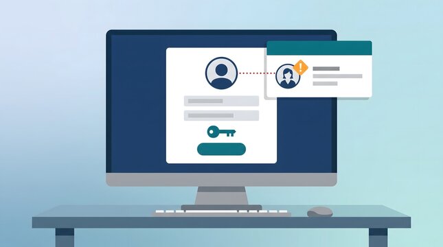 Fake password reset request detection concept, vector illustration