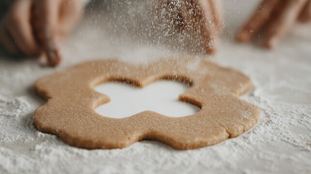 baking class using cookie cutters, group activity, education and lifestyle concept
