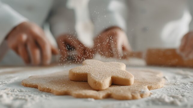 baking class using cookie cutters, group activity, education and lifestyle concept