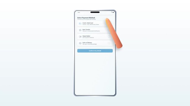 The Smart Checkout Premium Motion Graphic Asset 4K Online Payment Method Selection on Smartphone