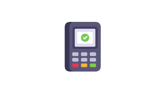Payment terminal with success checkmark animation