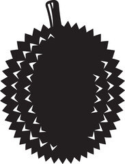 Minimalist Black Silhouette Vector Graphic of a Tropical Durian Fruit for Culinary Design and Healthy Food Concepts © IMadePalguna