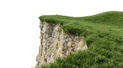 Grassy cliff edge isolated on transparent background © Emdadul