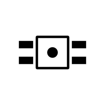 Black square with a dot and equal lines icon on transparent background for user interface design elements.