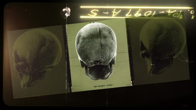 Super Old Film With Spinning Grunge Effect Skull