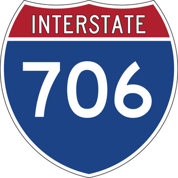Interstate 706 Sign Icon I-706 US Highway Vector Symbol