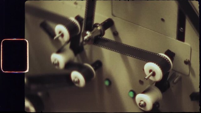 Super 8mm Film Running Through A Telecine Machine fhd