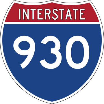 Interstate 930 Sign Icon I-930 US Highway Vector Symbol