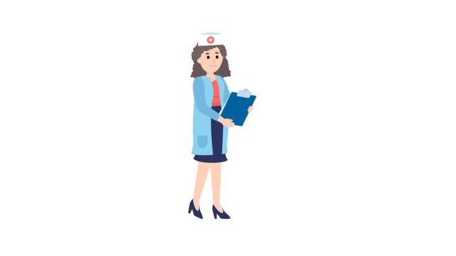 Female nursing staff 3d cartoon characters animation