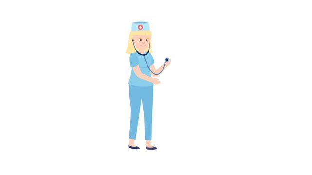 Doctor with stethoscope 3d cartoon characters animation