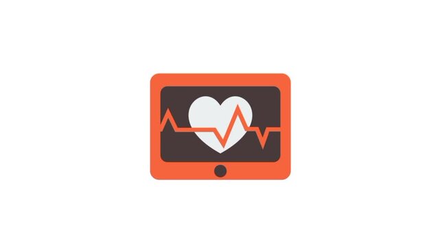 Healthcare of a heart 3d icon animated