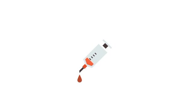 Syringe injection 3d icon vaccine and medicine animated
