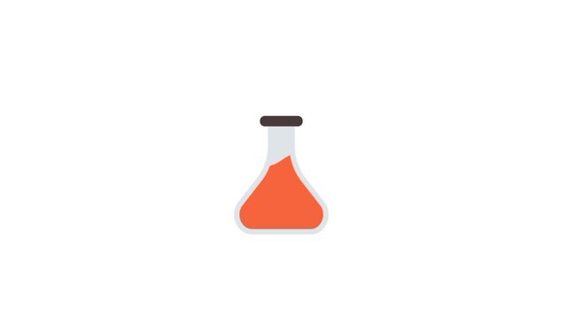 Plastic beaker with red liquid icon 3d animation 