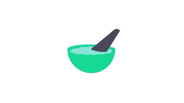 Herbal medicine 2d icon animation on white background 