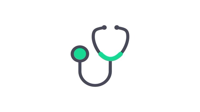 Stethoscope 3d icon isolated on white background