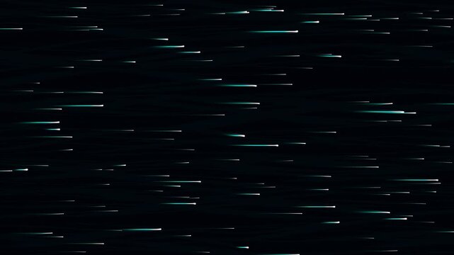 Abstract blue glowing motion lines on black background representing high speed data transfer and digital technology