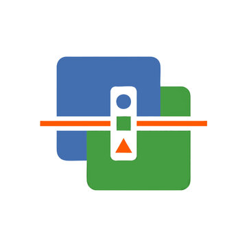Streamlined linear data flow diagram with interconnected blocks and central workflow node, concept for database management, system integration, and automated process optimization