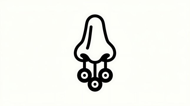 A graphic profile icon represents the human sense of smell by showcasing a nose with multiple molecules drifting downward to signify the detection of scents and chemical odors in the surrounding