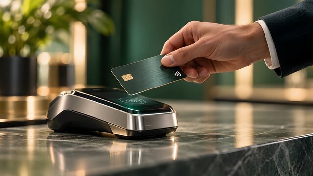Premium Contactless Credit Card Payment at Boutique Checkout