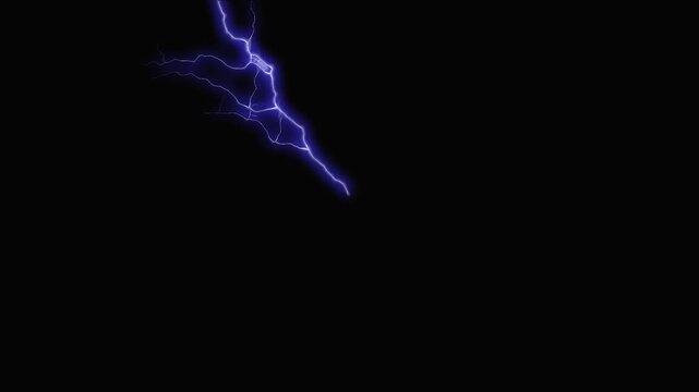 Electric lightning strikes flashing through dark night sky creating dramatic cinematic atmospheric motion