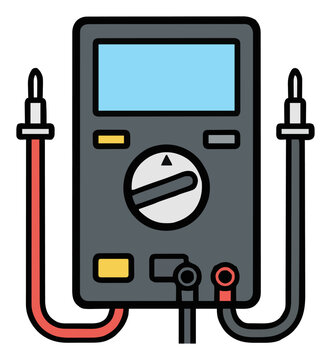 Digital multimeter electrical tester tool vector ill.... Generative AI