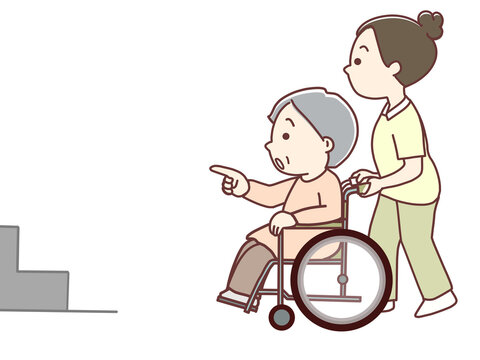 車いすで外出すると段差がある