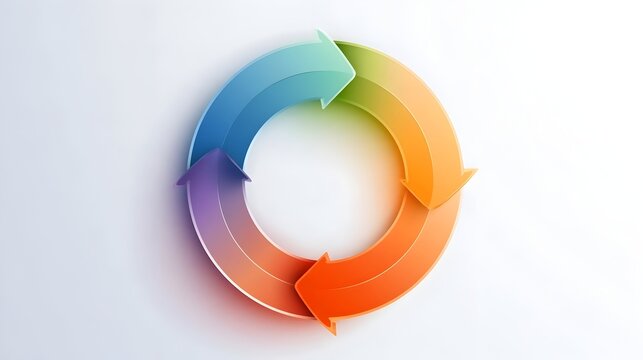 4 Steps venn diagram circle arrow Business Infographic Template for Process Presentation and Strategy Planning Vector Illustration. Stock Vector