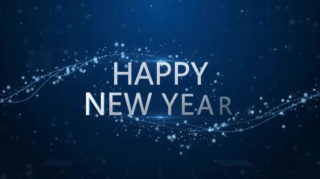 Floating Modern 3 2 1 New Year Countdown Animation with Elegant Happy New Year Celebration Message