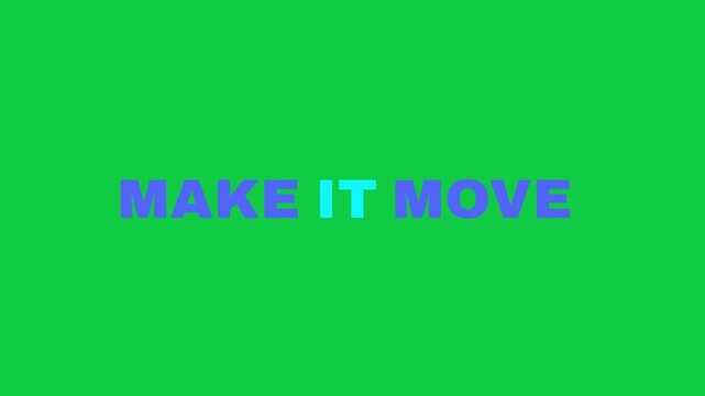 Kinetic typography 3D word roll animation on green screen in 4K