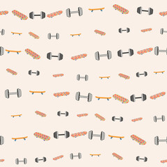 Skateboards and Dumbbells Pattern © Dalton