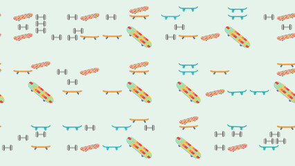 Skateboards and Dumbbells Pattern © Dalton