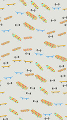 Skateboards and Dumbbells Pattern © Dalton