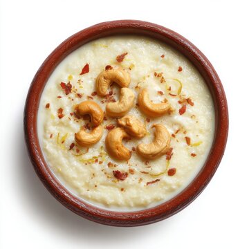 palada payasam creamy rice and milk pudding  isolated on a white background