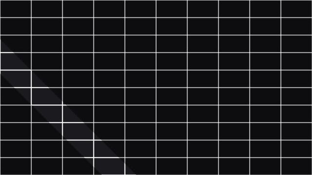 Dark grid pattern with diagonal illuminated stripe moving across abstract background