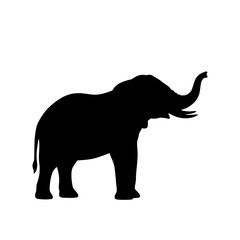 Fototapeta premium Elephant silhouette standing vector illustration, Elephant silhouette standing illustration